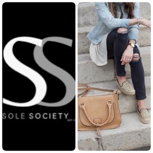 SOLE SOCIETY LEOPARD PRINT SAMMAH ESPADRILLE SMOKING SLIPPER SIZE 8 NWT